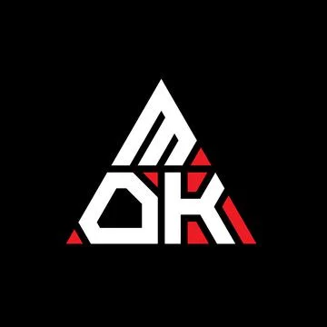 MOK triangle letter logo design with triangle shape. MOK triangle logo desi.. Stock Illustration