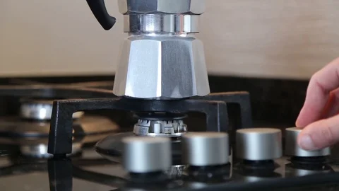Moka coffe machine making coffee Stock Footage 129511570