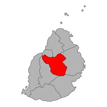 Moka District of Mauritius map symbol shape, travel web flat concept icon sym Ilustración de archivo