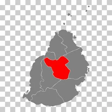 Moka District of Mauritius map symbol shape, travel web flat concept icon sym Ilustración de archivo