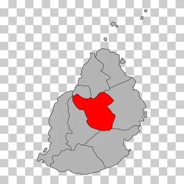 Moka District of Mauritius map symbol shape, travel web flat concept icon sym Stock Illustration