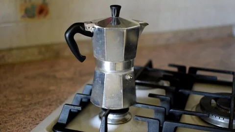 Moka kitchen stove Stock Footage 76875229