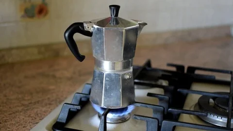 Moka kitchen stove Stock Footage 76875239