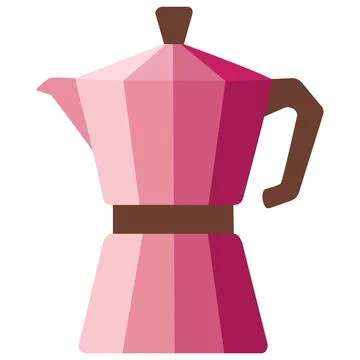 Moka pot classic coffee maker flat vector icon Stock Illustration