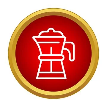 Moka pot coffee maker icon for caffeine beverage Stock Illustration
