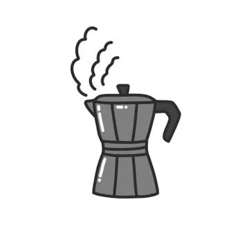 Moka pot doodle icon, vector illustration Stock Illustration