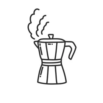 Moka pot doodle icon, vector illustration Stock Illustration