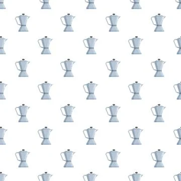 Moka pot seamless pattern creating cafe background Stock Illustration