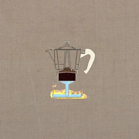 Moka Pot Vector Shatter to Coffee Beans Stock-Footage 270591007