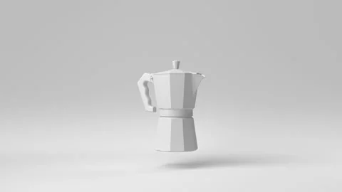 Moka pot with white background. 3d render, 3d illustration. Stock Footage 168721397