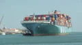 MOL Container Ship Enters Port HD Footage