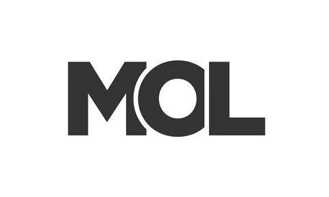 MOL logo design template with strong and modern bold text. Initial based ve.. Stock Illustration