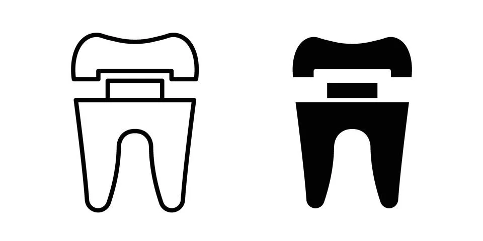 Molar crown icon design. Simple Vector illustrations.. Stock Illustration