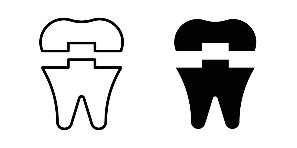 Molar crown icon set, collection of vector icons Stock Illustration
