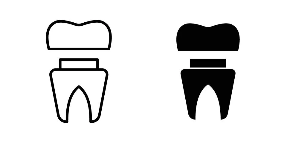 Molar crown icon set. Vector EPS 10 Stock Illustration