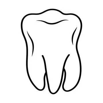 Molar tooth linear doodle icon. Tooth pain, gum problem, dental treatment, .. Stock Illustration