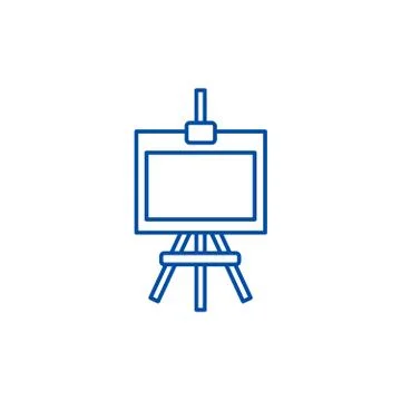 Molbert line icon concept. Molbert flat vector symbol, sign, outline Stock Illustration