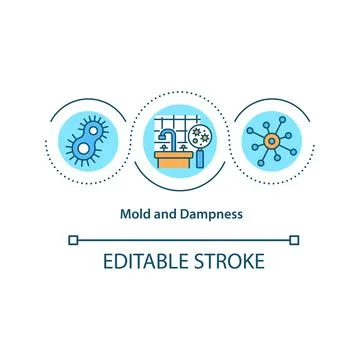 Mold and dampness concept icon Stockillustratie