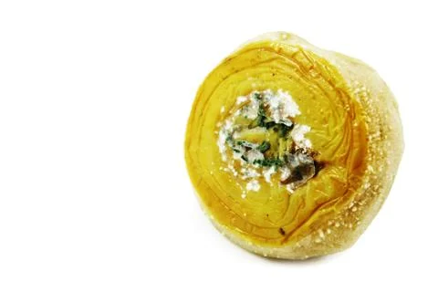 Mold on an Apple, side view, white background Stock Photos