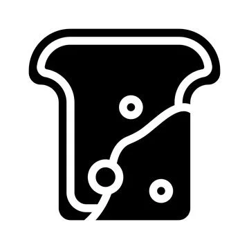 Mold on bread glyph icon vector illustration Illustrazione stock
