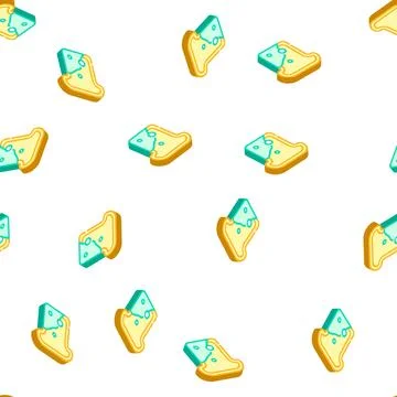 Mold on bread isometric icon seamless pattern 스톡 일러스트