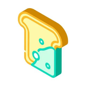Mold on bread isometric icon vector illustration Stockillustratie