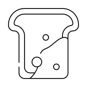 Mold on bread line icon vector illustration Illustrazione stock