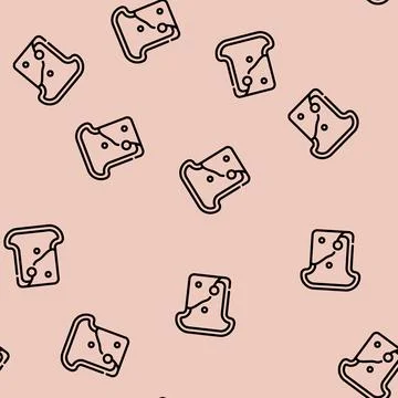 Mold on bread line vector seamless pattern 스톡 일러스트