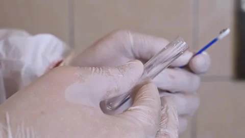 Mold cleaning, moldy bathroom and a man in a professional protective suit sprayi Stock Footage 264055870