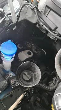 Mold in the engine compartment of an RV Stock Photos