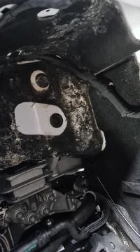 Mold in the engine compartment of an RV Stock Photos