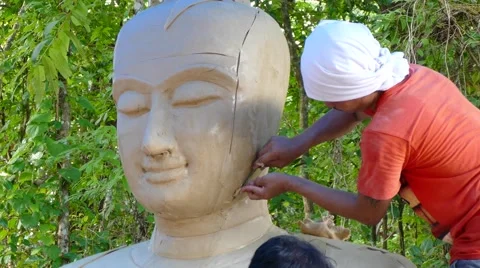 Mold face Buddha Stock Footage 66301723