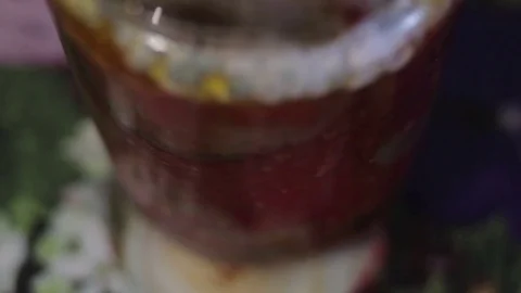 Mold in glass jar Stock Footage