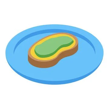 Mold growing on a slice of bread on a plate isometric icon Stock Illustration