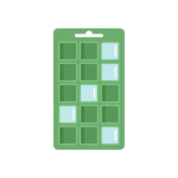 Mold ice cube tray icon flat vector. Water container イラスト素材