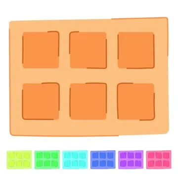 Mold ice cube tray vector cartoon graphic Stock Illustration