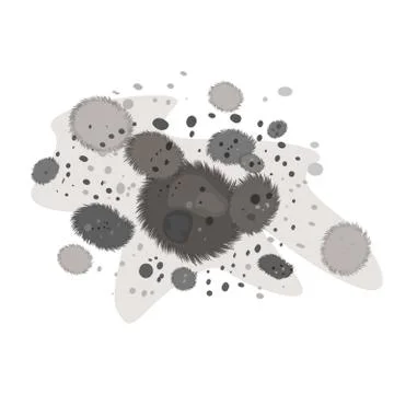 Mold icon isolated on white background. Round mildew mycelium. Stock Illustration