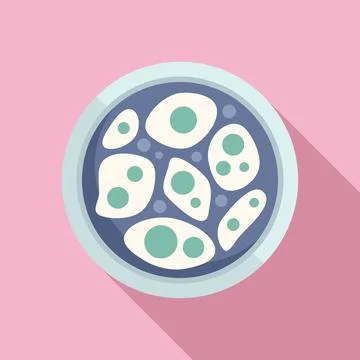 Mold petri dish icon flat vector. Medicine cell Illustrazione stock