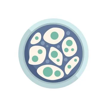 Mold petri dish icon flat vector. Medicine cell Illustrazione stock