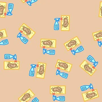 Mold removal home maintenance vector seamless pattern Stock Illustration