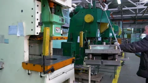 Mold replacement on a hydraulic press. Molds for the hydraulic press. Stock Footage 269672357
