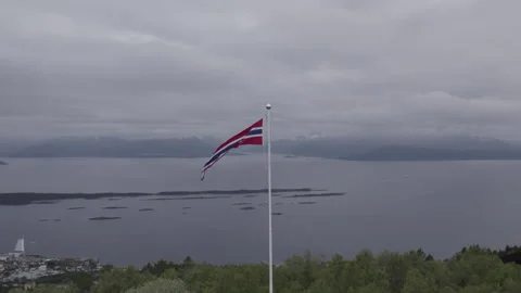 Molde Town Aerial Panoramic View, Norway Stock Footage 254794372