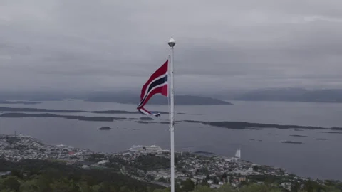 Molde Town Aerial Panoramic View, Norway Stock Footage 254795477