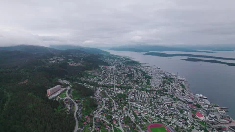 Molde Town Aerial Panoramic View, Norway Stock Footage 255016309