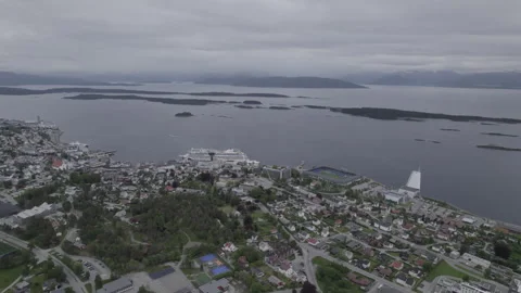 Molde Town Aerial Panoramic View, Norway Stock Footage 255017301