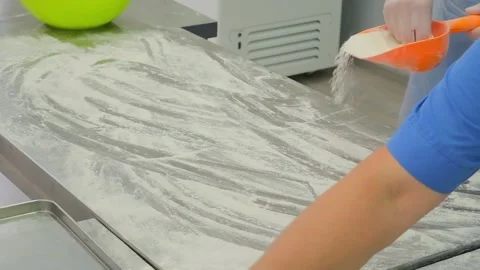 Molding of dumplings in the production workshop Stock Footage 166946801