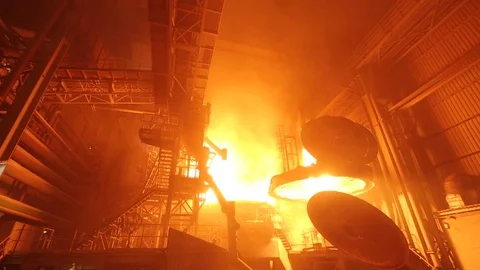 Molding process in the steelmaking shop Stock Footage 72764639