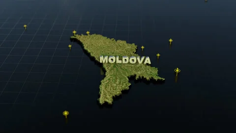 Moldova 3D Map With Animation Stock Footage 308340766