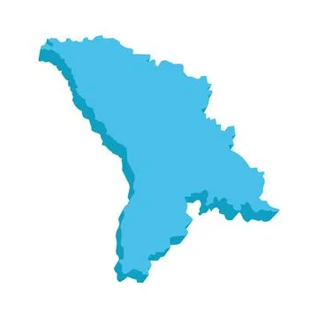 Moldova - 3D map country Stock Illustration