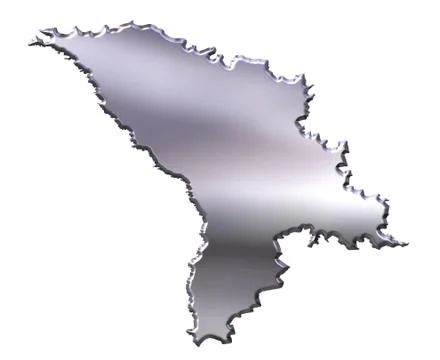 Moldova 3D Silver Map Stock Illustration